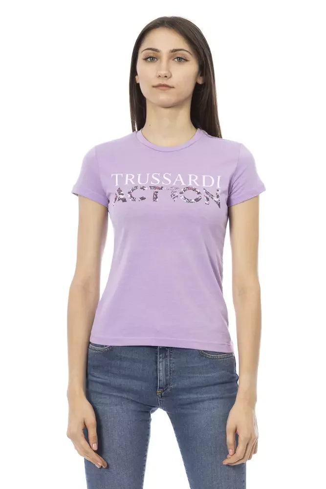 Trussardi Action Purple Cotton Women T-Shirt - L - T-Shirts