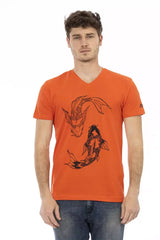 Trussardi Action Red Cotton Men T-Shirt - T-Shirts