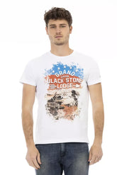 Trussardi Action White Cotton Men T-Shirt - T-Shirts
