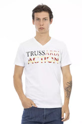 Trussardi Action White Cotton Men’s T-Shirt - T-Shirts