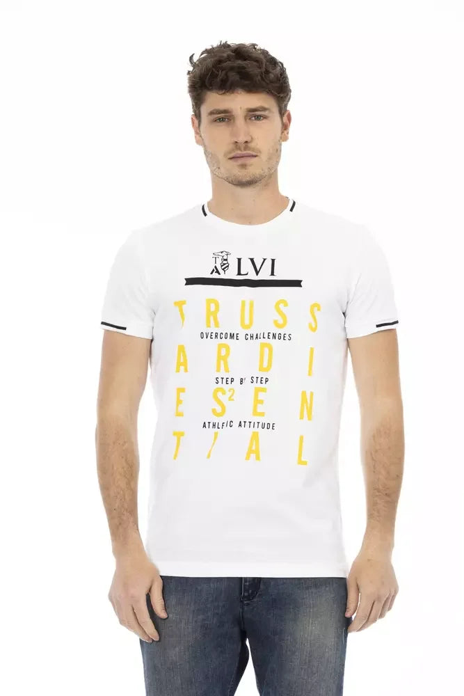 Trussardi Action White Cotton Men’s T-Shirt - XL - T-Shirts