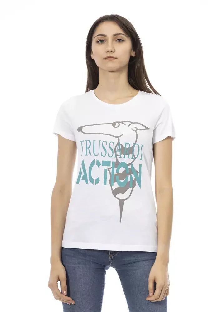 Trussardi Action White Cotton Women T-Shirt - T-Shirts