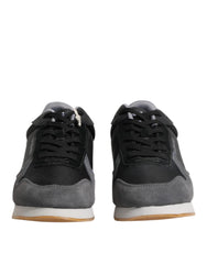 Trussardi Black Gray Lace Up Low Top Casual Sneakers Shoes - EU45/US12 - Sneakers