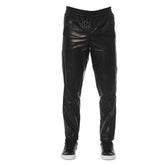 Trussardi Black Lamb Leather Men Pant - Trousers