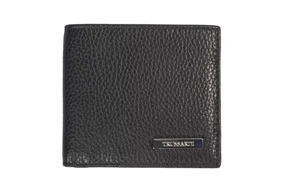 Trussardi Black Leather Men Wallet - Wallets