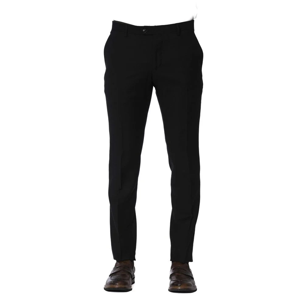 Trussardi Black Wool Men Trouser - Trousers