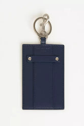 Trussardi Blue Leather Men’s Badge Holder - Keychains