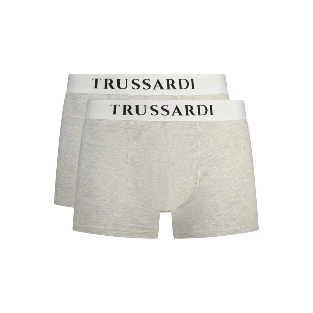 Trussardi Gray Cotton Men Boxer