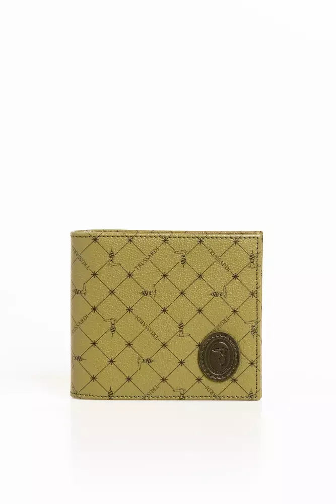 Trussardi Green Leather Men Wallet - Wallets