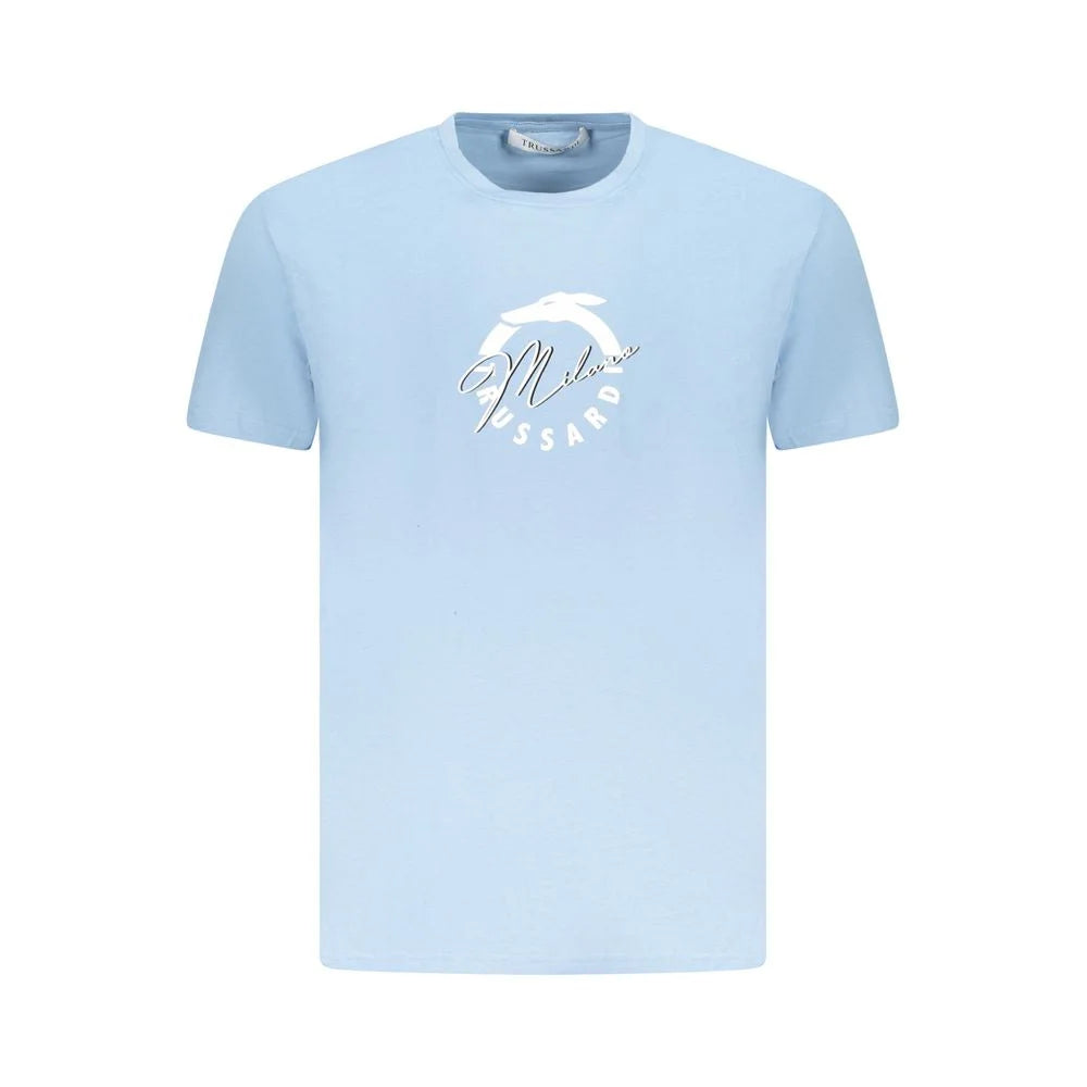Trussardi Light Blue Cotton Men T-Shirt - T-Shirts