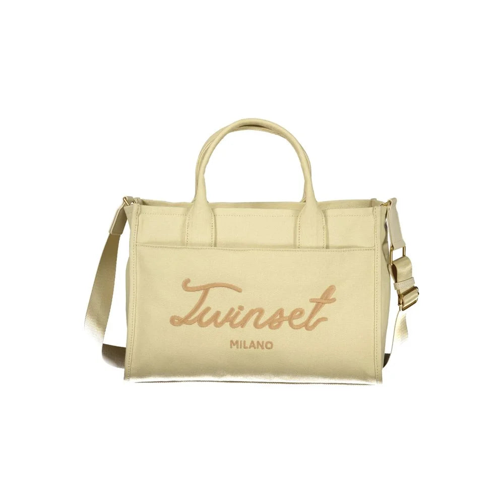 Twinset Beige Cotton Women Handbag - Shopper Bags