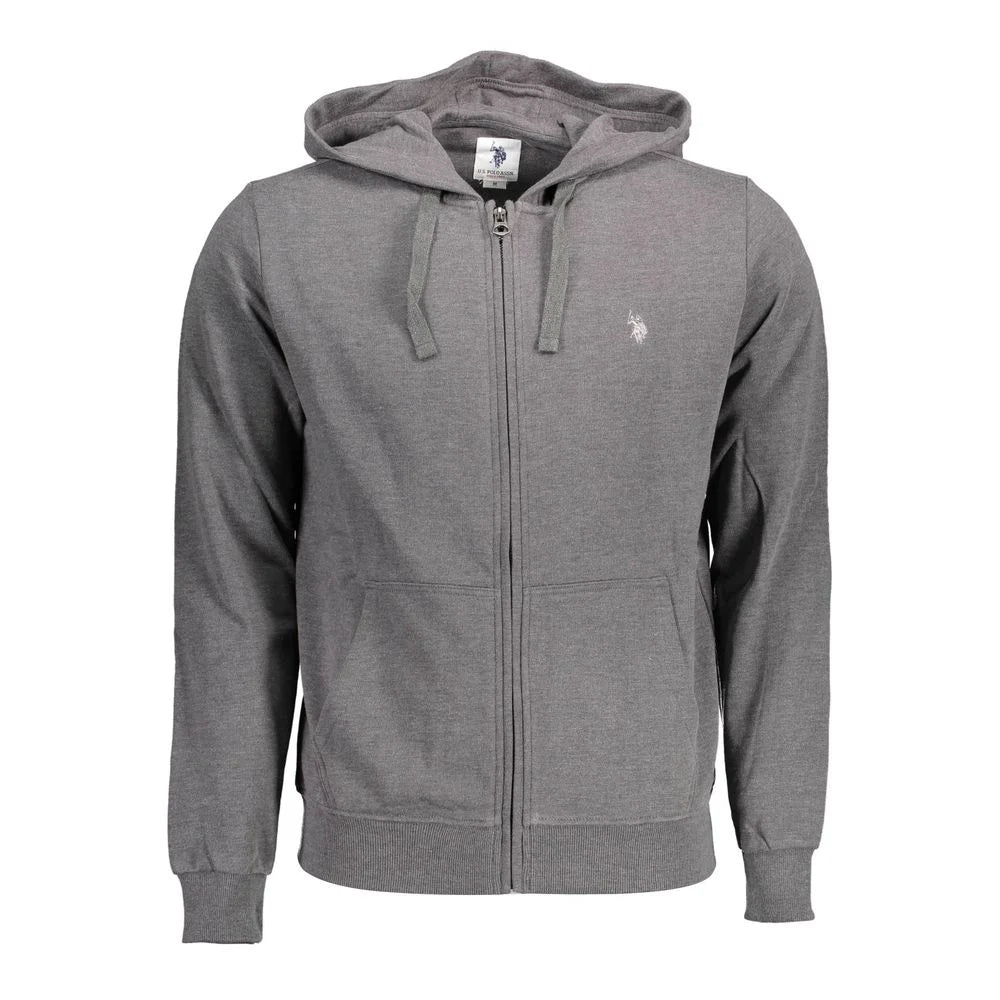 U.S. POLO ASSN. Gray Cotton Men Sweater - Hoodies