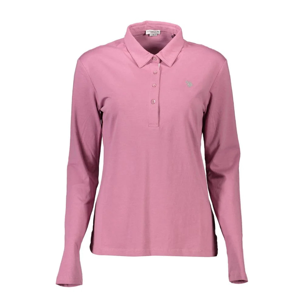 U.S. POLO ASSN. Pink Cotton Women Polo Shirt - XL