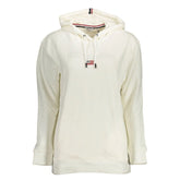 U.S. POLO ASSN. White Cotton Women Sweater with Hood and Pockets - Hoodies