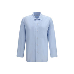 Umit Benan Blaues Seidenshirt