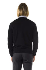 Uominitaliani Black Merino Men Sweater - Sweaters