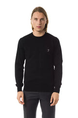 Uominitaliani Black Merino Wool Men Sweater - Sweaters