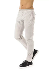 Uominitaliani Gray Cotton Men’s Casual Pant - IT54 | XXL - Trousers