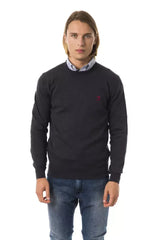 Uominitaliani Gray Merino Wool Men Sweater - Sweaters