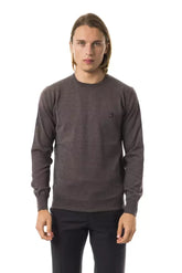 Uominitaliani Gray Merino Wool Men Sweater - Sweaters