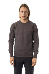 Uominitaliani Gray Merino Wool Men Sweater - Sweaters