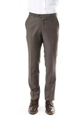Uominitaliani Gray Wool Men Suit Pant - IT52 | XL - Trousers