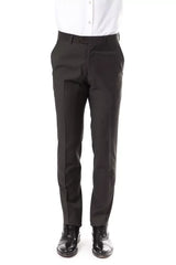 Uominitaliani Gray Wool Men’s Suit Pant - IT52 | XL - Trousers
