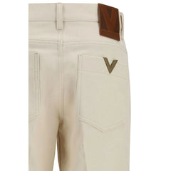 Valentino Beige Cotton Flared Jeans