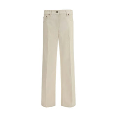 Valentino Beige Cotton Flared Jeans