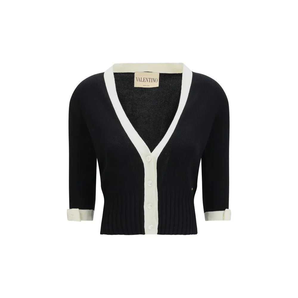 Valentino Black Cotton Cardigan - L
