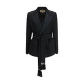 Valentino Black Fleece Wool Blazer - IT46 | S