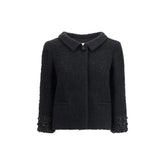Valentino Black Fleece Wool Coat - IT42 | L