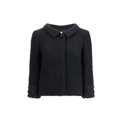Valentino Black Fleece Wool Coat - IT46|XL