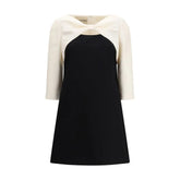 Valentino Black Fleece Wool Cocktail Dress - IT44 | L