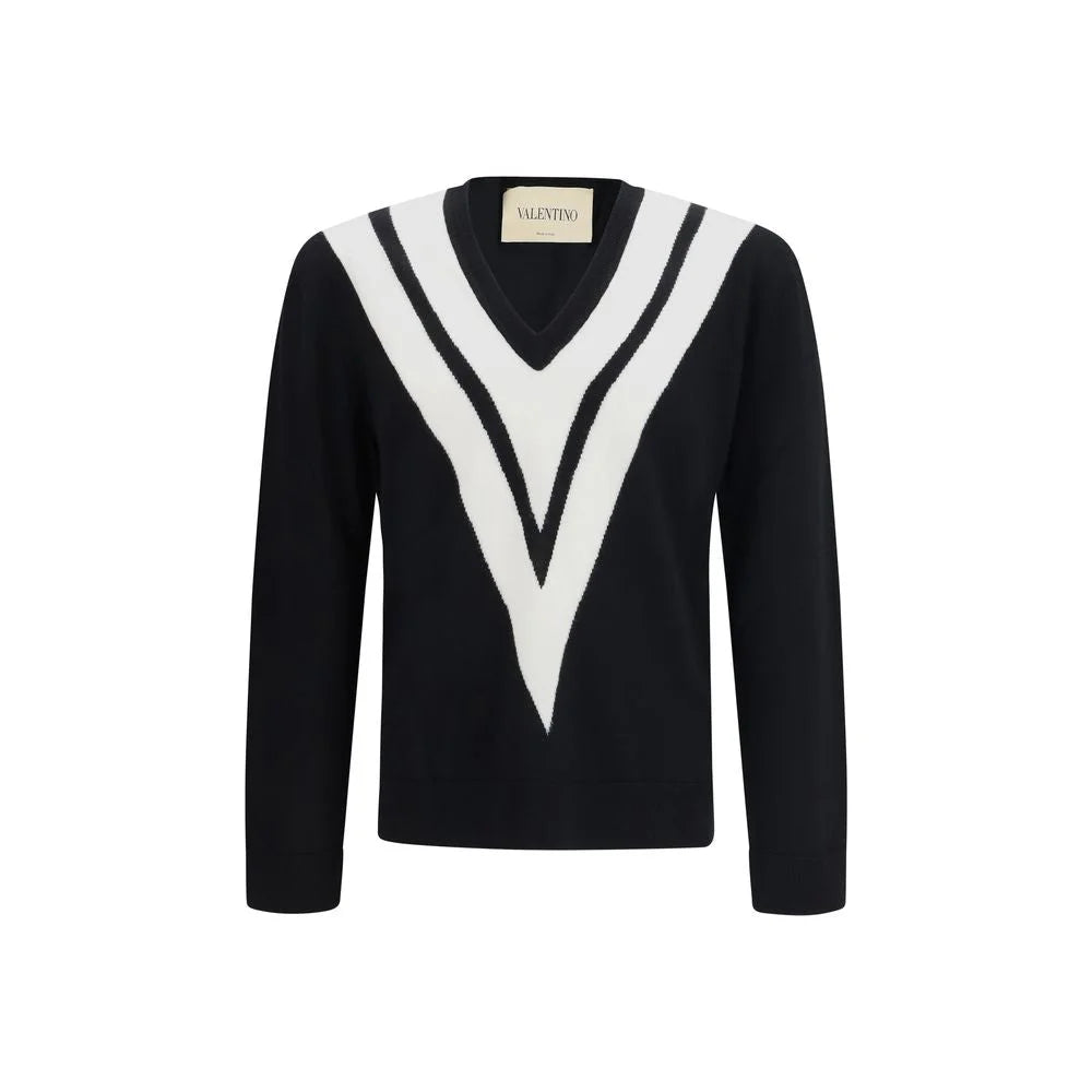 Valentino Black Fleece Wool Sweatshirt
