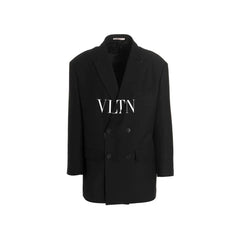 Valentino Black Silk Blazer - IT52 | XL