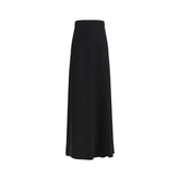 Valentino Black Silk Long Skirt - IT46|XL
