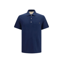 Valentino Modré bavlněné polo tričko