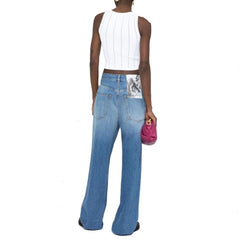 Valentino Blue Cotton Relaxed Fit Jeans - W26
