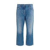 Valentino Blue Cotton Straight-Leg Jeans - 32