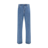 Valentino Blue Cotton Straight-Leg Jeans