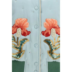 Valentino Blue Silk Bomber - IT46|XL