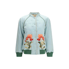 Valentino Blue Silk Bomber - IT46|XL