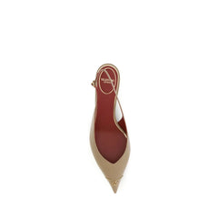 Valentino Garavani Beige Kalbsleder Bos Taurus Pumps mit Mittelabsatz