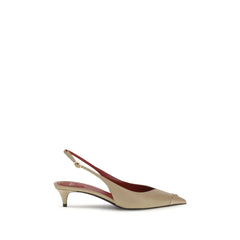 Valentino Garavani Beige Kalbsleder Bos Taurus Pumps mit Mittelabsatz