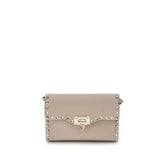 Valentino Garavani Beige Calf Leather Bos Taurus Shoulder Bag