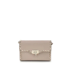 Valentino Garavani Beige Calf Leather Bos Taurus Shoulder Bag