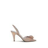 Valentino Garavani Beige Calf Leather Bos Taurus Stiletto Heel Sandals