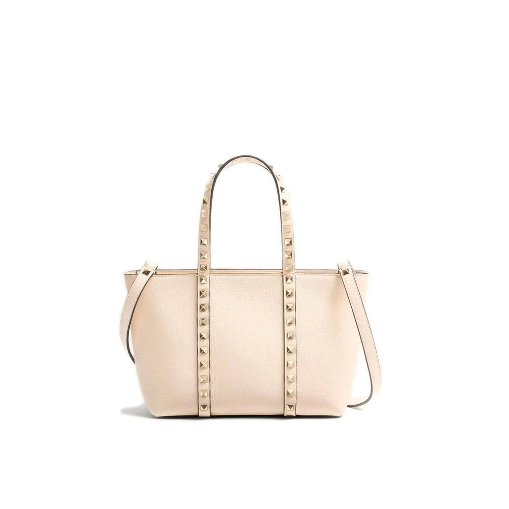 Valentino Garavani Beige Calfskin Tote Bag