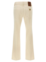 Valentino Garavani Beige Cotton Flared Jeans
